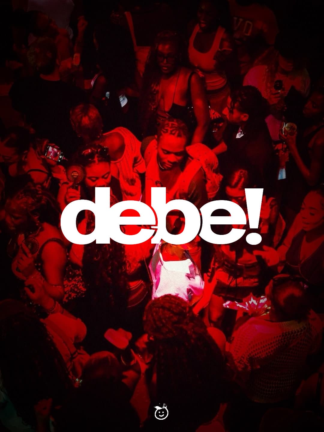 Red toned DEBE background scene with crowd texture